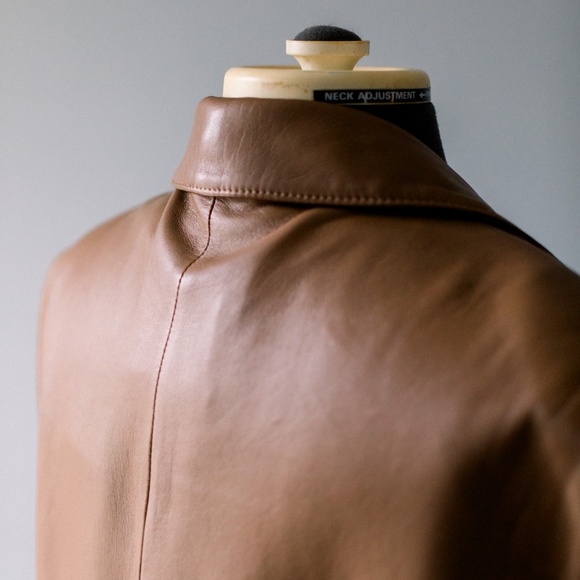 Jos. A. Bank Tan Leather Blazer Style Jacket - Men's Medium - Picture 8 of 16